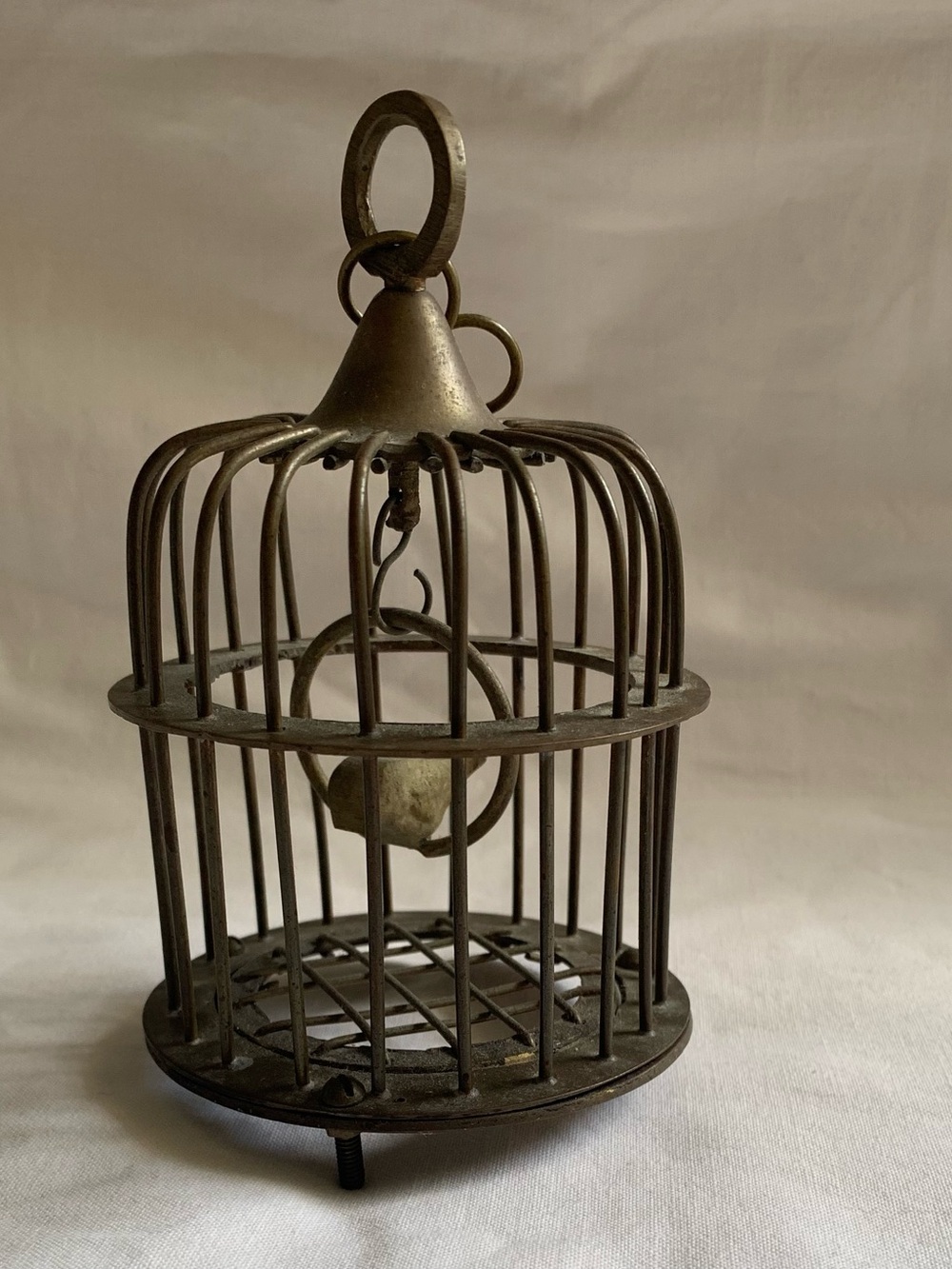 Vintage Miniature Brass Bird Cage